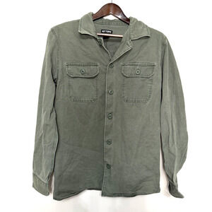 Hot Topic Men’s Medium Army Green Button Up Jacket Grunge Streetwear Utility